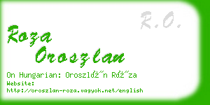 roza oroszlan business card